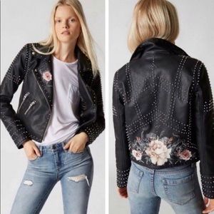 NWT Blank NYC Black faux leather Motto Jacket
